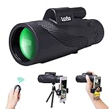 LEXSO Monocular Telescope,12x50 HD BAK4 Prism Waterproof High Power Monocular with Phone Photography Adapter and Wireless Remote Control，Perfect for Bird Watching, Camping, Hiking, Match