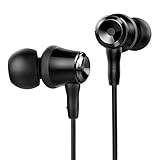 SoundPEATS in-Ear Headphones Wired Earbuds Stereo Bass Earphones Ultra-Light Sport Workout Headphones Comfort-Fit for Apple iPhone iPad iPod Samsung Android - Black with Mic