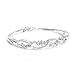 Glamorousky Wavy Bangle with Silver Austrian Element Crystals