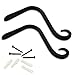 Gray Bunny 2 Pack Outdoor Plant Hanger Hook, 6” Victorian Heavy Duty Iron Wall Hooks for Bird Feeders, Lanterns, Wind Chimes, Patio Decor - Black
