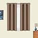 NICETOWN Blackout Window Curtains and Drapes for Kitchen, Window Treatment Thermal Insulated Solid Grommet Blackout Drapery Panels (Set of 2, 34 by 45 inches, Cappuccino)
