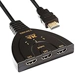 HDMI Switch,Benste 4K hdmi Switch 3 Port Splitter Pigtail Cable Supports Full HD 4K 1080p 3D Player