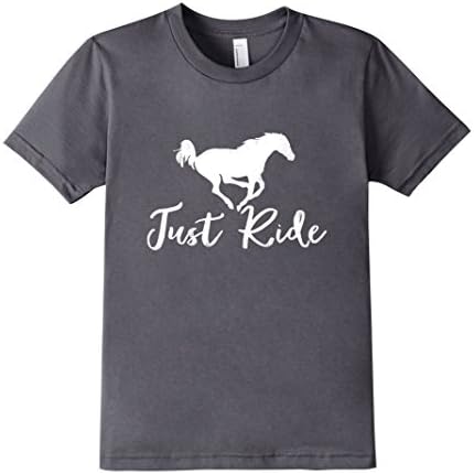 Kids Just Ride Horseback Riding Vintage Distressed Style Soft Tee 10 Asphalt