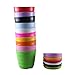 TRUEDAYS 4.3 Inch Plastic Planter Multi Color Flower Pots with Plant Saucer Modern Garden Pots for House Plants, Set of 10