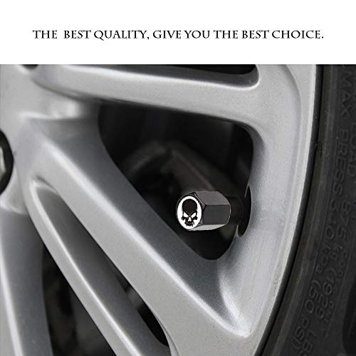 choolo Black Skull Tire Air Valve Caps Stem Cover Universal Fits All Cars Trucks SUV Bike & Bicycle Motorcycle & Car Tire Valve Stem Caps