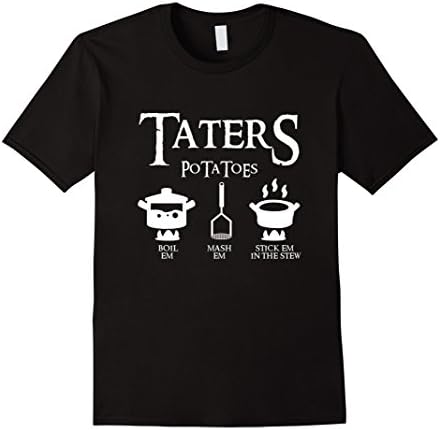 Men's Taters PO TA TOES T-Shirts Medium Black