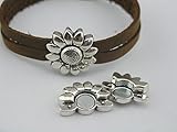 KONMAY 3 Sets 10.0x2.0mm Antique Silver Sunflower Strong Magnetic Clasp