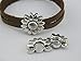 KONMAY 3 Sets 10.0x2.0mm Antique Silver Sunflower Strong Magnetic Clasp