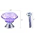 Dresser Knobs, YIFAN 10Pcs 30mm Crystal Glass Diamond Shape Cabinet Knobs Cupboard Drawer Pull Handles - Purple