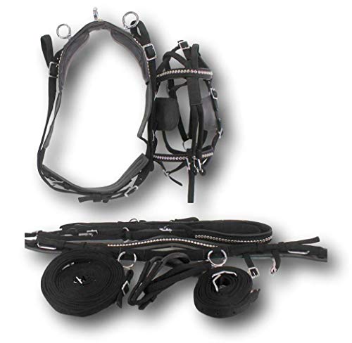D.A. Brand Black Nylon Mini Pony Driving Harness w/Silver Spots Horse Tack - Thumbnail 5