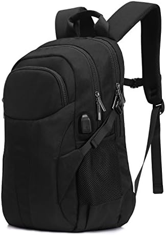 HEIRBLS Travel laptop backpack, Business Slim Durable Computer Bag with USB charging Port, Anti Theft Water Resistant College School Bookbag for Women &amp; Men Fits 15.6 Inch Laptop - Black