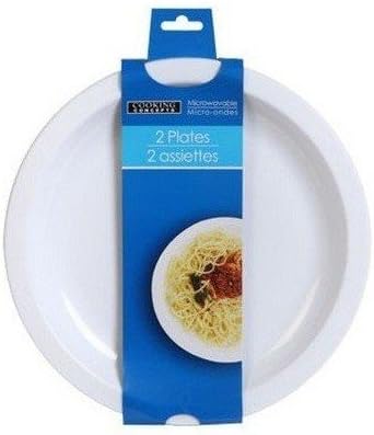 2 Pack Cooking Concepts 10 Inch White Microwaveable Plates 10"