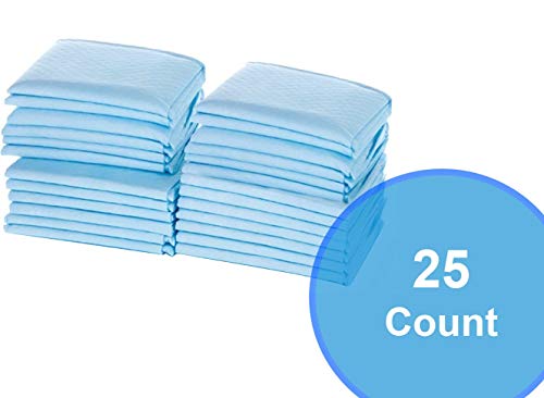 Baby Changing Underpad Liner - 25 Count (24Lx17W) - Soft Disposable Blue Hospital Pad, Waterproof and Absorbent for Infant and Child Use - Thumbnail 3