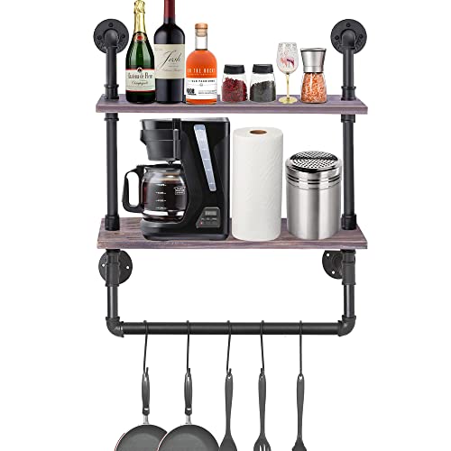 Industrial Pipe Shelving Floating Shelves Wall Mounted Iron Pipe