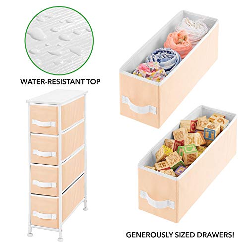 mDesign Narrow Vertical Dresser Storage Tower Sturdy Metal Frame