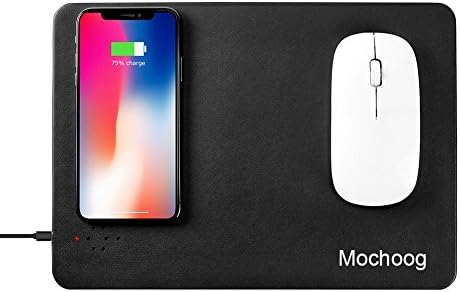 Wireless Charging Mouse Pad, Mochoog 2 in 1 Qi Fast Charging Mat with LED Indicator for iPhone X/ 8/ 8 Plus, Nexus 5/ 6/ 7, Samsung Galaxy S9/ S9+/ S8/ S8+/ S7/ S7 edge/ S6 edge &amp; All Qi-Enabled Devic