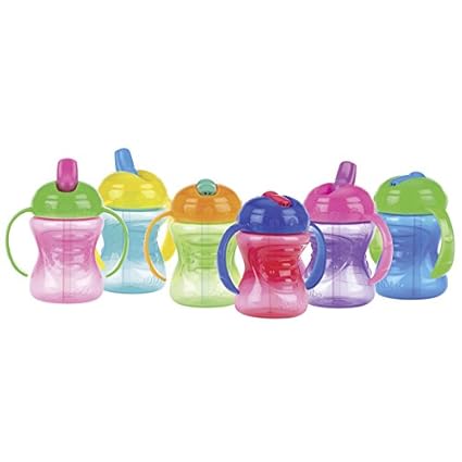 Nûby 103027 Trinkhalmtasse, 240 ml, mehrfarbig