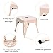 Costzon Kids Stackable Metal Stools w/Safety Rounded Corners & Rubber Pads, Children Portable Steel Stools for Kindergarten School Classroom, Toddlers Stepping Stool for Kitchen (Cream, Set of 4)