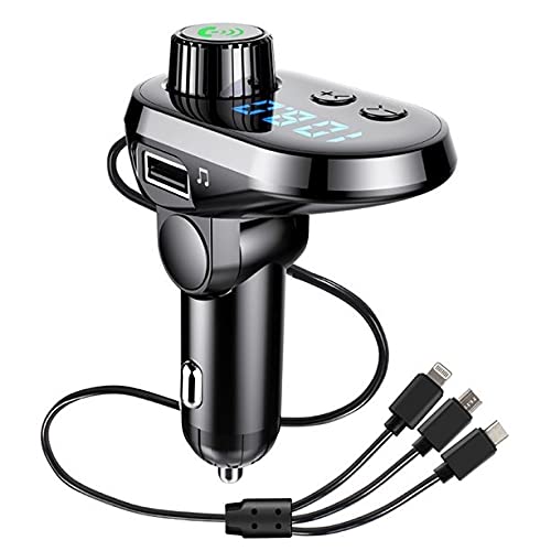 Dual USB C Car Charger - 4.8A Fast Charging with QC 3.0 - Compatible with iPhone & Android - 12V Cigarette Lighter Adapter - INOVO (Black/Silver)