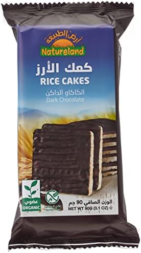 Natureland Rice Cakes Dark Chocolate, 90G - Pack of 1 price in Saudi
