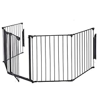 Ollypulse Steel Fireplace Fence Panel Hearth BBQ Grills Indoor Baby Pet Safety Gate