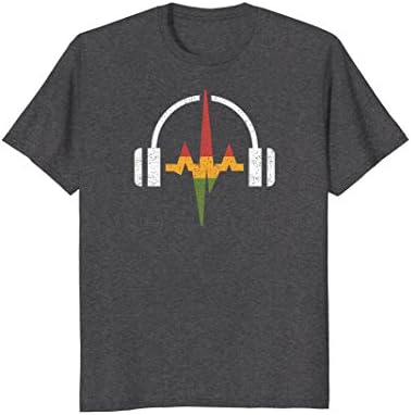 Mens Distressed Headphones And Rasta Music Wave T-shirt 3XL Dark Heather
