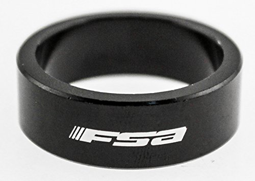 FSA Bag of 10 1"x10mm Headset Spacers Black Alloy with Logo