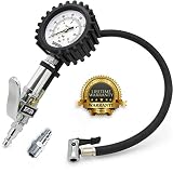 TireTek TXL-Pro Heavy Duty Tire Pressure Inflator Gauge with Lock On Chuck Free Bonus Quick-Connect air Hose Plug