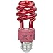 Sunlite SM13/R 13-watt Spiral Energy Saving Compact Fluorescent CFL Light Bulb (40-Watt Incandescent Equivalent), Medium Base, Red