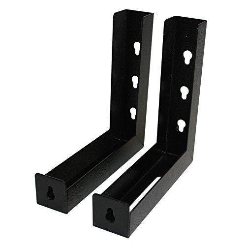 Elite Screens 6" Black Universal Projector Screen L-Brackets, Single Metal Welded Construction, Easy Adjustable Extension for Perfect Screen Placement, Wall or Ceiling Mount - Includes Hooks and Hardware, Model: ZVMAXLB6-B