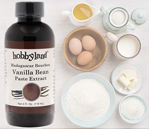 Hobbyland Madagascar Bourbon Vanilla Bean Paste Extract (4 Fl Oz) Medium Viscosity In-between Paste and Extract