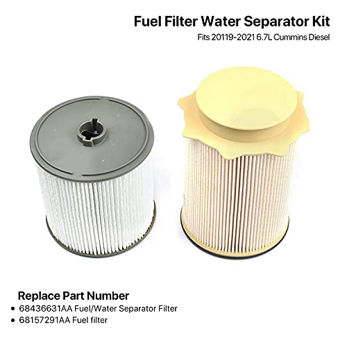 6.7 Cummins Fuel Filter Water Separetor Kit Compatible with 2019 2020 2021 Ram 2500 3500 4500