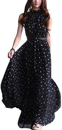 Polka Dot Long Maxi Casual Summer Chiffon Dress price in UAE | Amazon UAE |  kanbkam