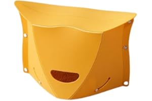 SWPATO Folding Portable Camping Hiking Stool with Handbag Function - Lightweight Collapsable Travel Chairs for BBQ, Library & Backpacking - Outdoor Ultralight Mini Step Stool Foldable(Yellow Large)