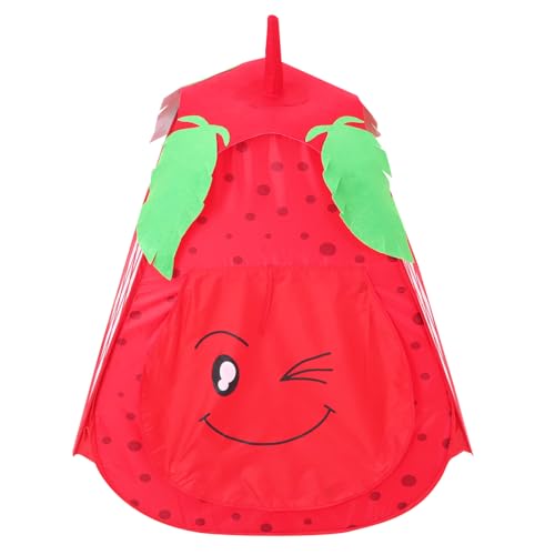 DRESSOOS Portable Strawberry Playhouse Tent Indoor Foldable Castle with Ocean Ball Pool for Boys and Age and Easy to Maintain Tent House for Creative Play