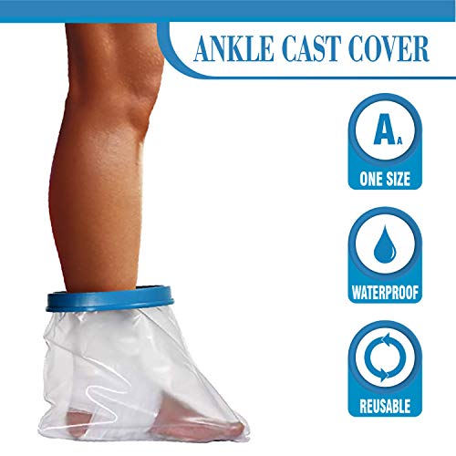 Wilsco® Waterproof Foot and Ankle Cover for Shower ~ Keep Bandages & Dressings Dry in The Shower ~ Reusable + Submersible - Thumbnail 3