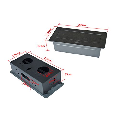 Conference Table Connectivity Power & Data Box HDMI VGA RJ45 USB 3.5MM Audio Power Hidden Multimedia Desktop Socket