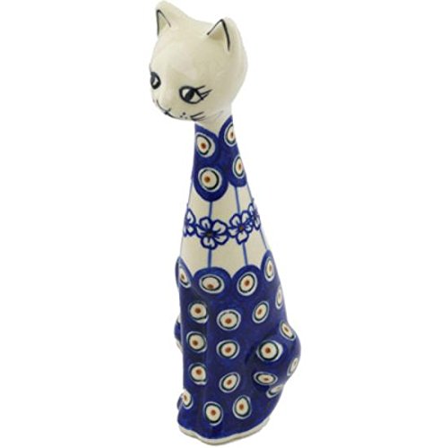 Click Here to See More Images Ceramika Bona H0602H Polish Pottery Ceramic Cat Figurine Hand Painted, 10-Inch