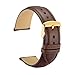WOCCI Leather Watch Band,Brown Vintage Watch Strap with Gold Stainless Steel Pin Buckle for Men or Women