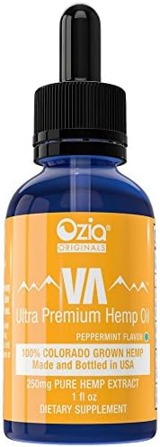 Ozia Originals | VA Premium Hemp Oil with Omega 3,6 & 9 | Elevate Life & Live Peacefully | 250mg Peppermint Flavor - 1 bottle
