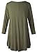 LARACE 3/4 Sleeve Shirts for Women Plus Size Tunic Dressy Top Loose Fit Flare T-Shirt(1X, Army Green)