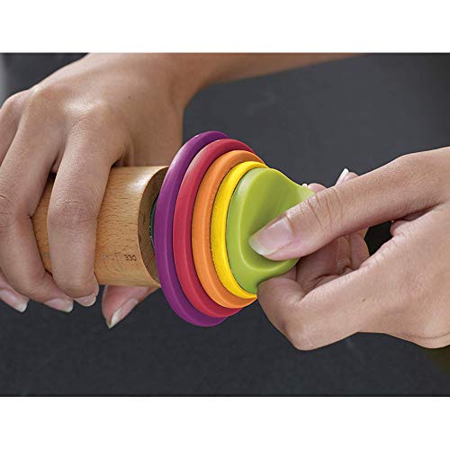 Adjustable Rolling Pin with Multicolored Removable Rings, Beech Wood Classic,Rolling Pin Kitchen Tool for Baking Pizza Pie Pastries and Cookies