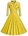 MUXXN Women's V Neck Elegant 3/4 Sleeve Vintage Bridesmaid Party Dress