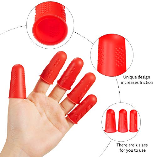 20 Pieces Rubber Fingers Tip Finger Pad Grip Reusable Finger Cover