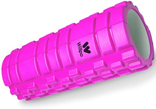 Limited Time Deal! Willpo Extra Firm High Density Eco-Friendly AccuPoint Foam Roller with Carrying Bag for Muscle Massage, Physical Therapy &amp; Exercise, Body Stiffness Relief 13" x 5" Rose Pink