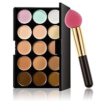 Pagacat Professional 15 Colors Makeup Palette Concealer Cream Makeup Puff Set Concealers & Neutralizers