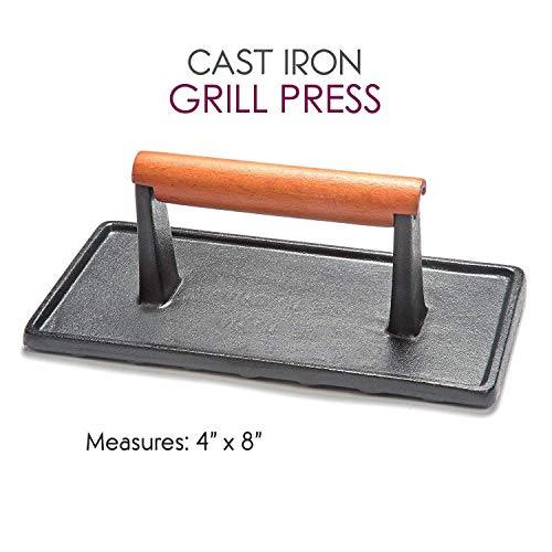 Cast Iron Griddle with Accessories Includes Reversible Cast Iron