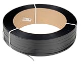 Vestil ST-12-16X6-BL Heavy Duty Poly Strapping, 9000' x 1/2", Black