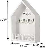 Garden Mile White Wall Key Holder with Letter Rack Home Storage 30cm view 3