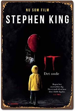 HKUK Stephen King It 2017 Horror Film Movie Vintage Retro Tin Sign Metal Decor Metal Sign Metal Poster Metal Sticker Metal Painting Wall Sign Wall Poster Wall Sticker Wall Decor Art Collection